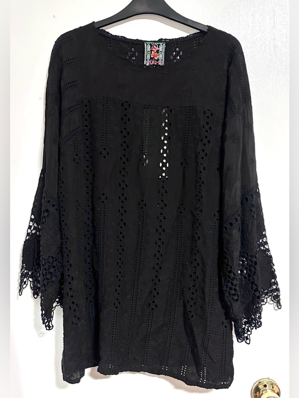 Johnny Was Mesha Blouse Floral Eyelet Boho Tunic NWT XS